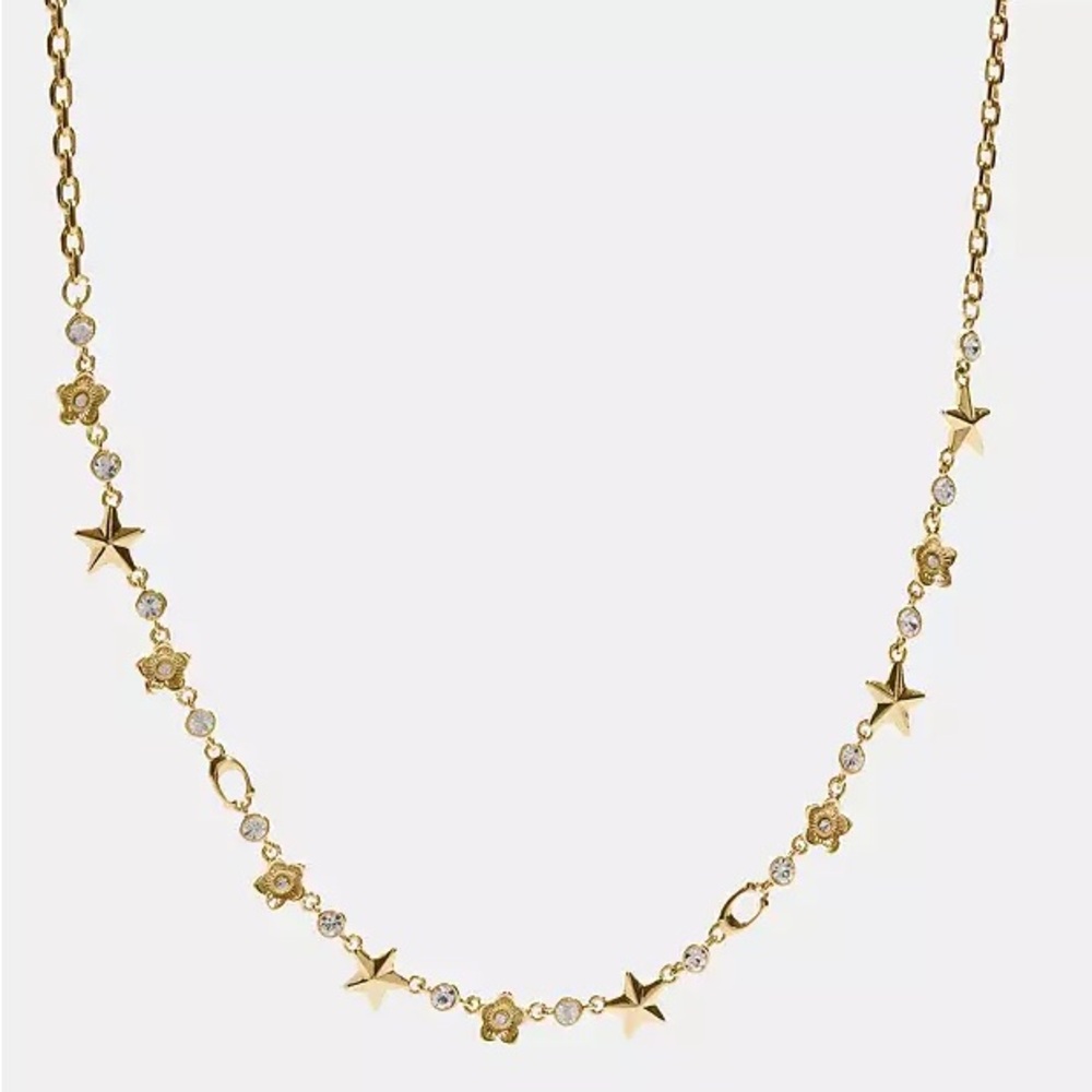 Coach floral star necklace